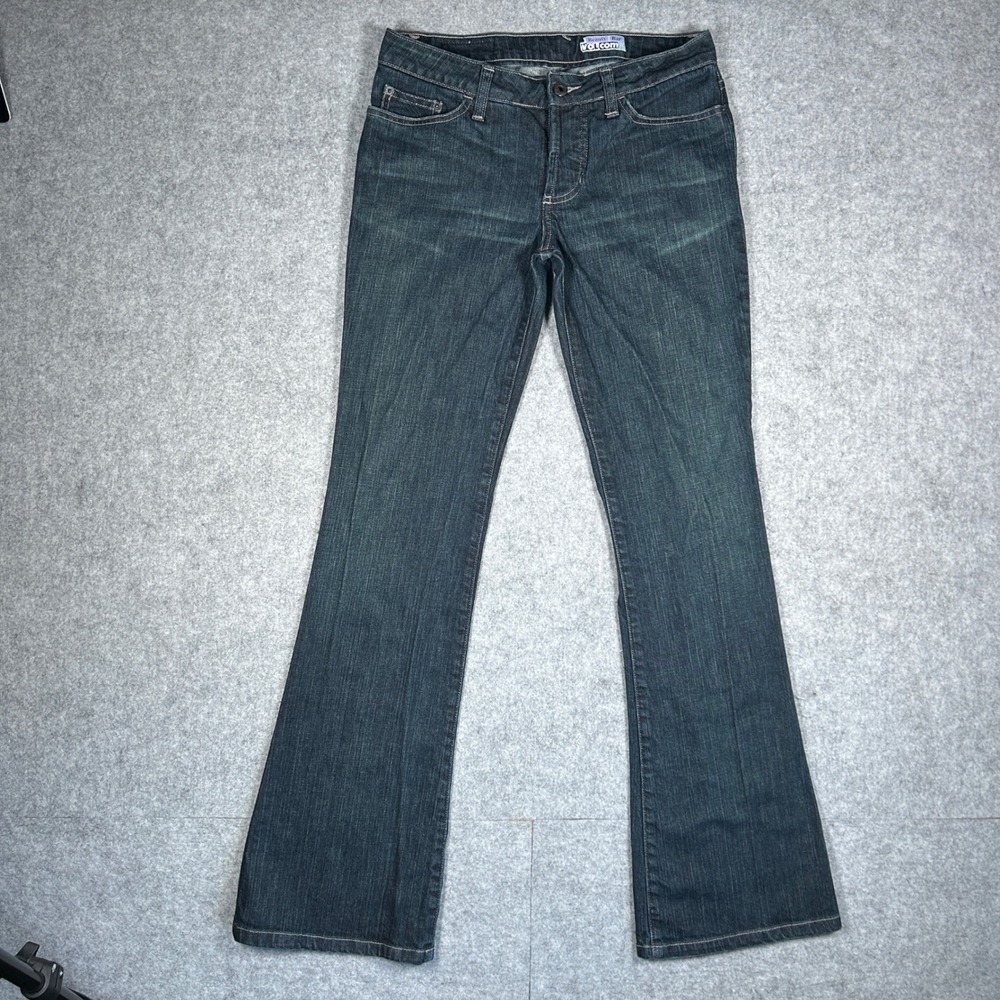 Volcom denim jeans womens 5 Blue Beauty Bar Lowrise Flare Leg Y2K skater